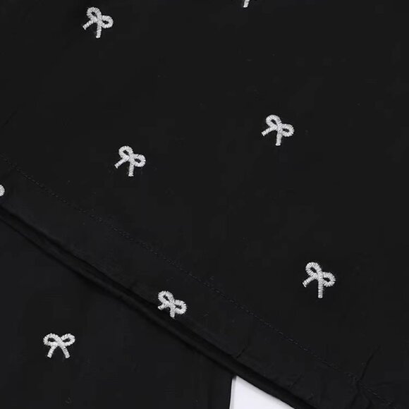 B.Sure Bow Lace High Waist Wide Leg Pants - Picture 4 of 4